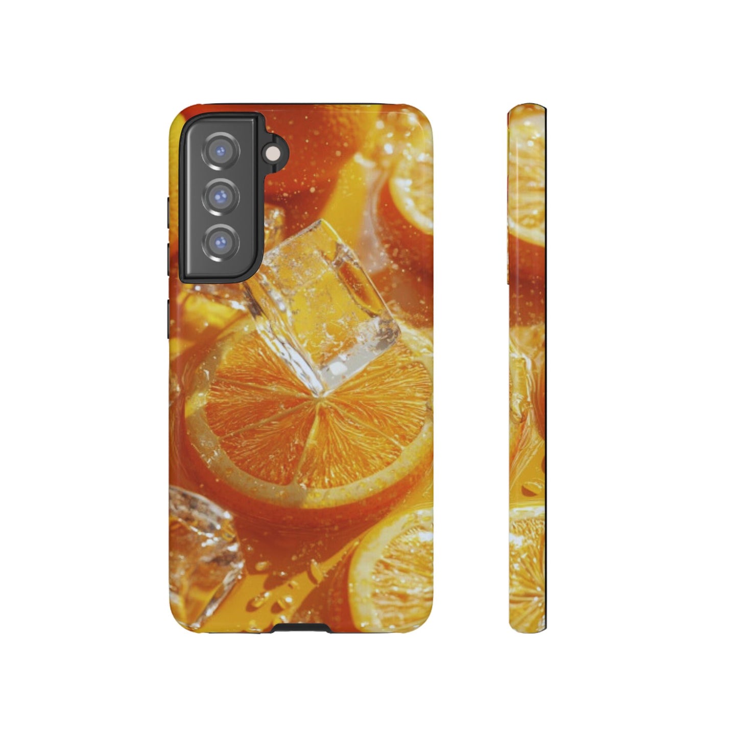 Citrus Orange Splash Samsung Galaxy Case – Dual-Layer Tough Protection, Vibrant Summer Design