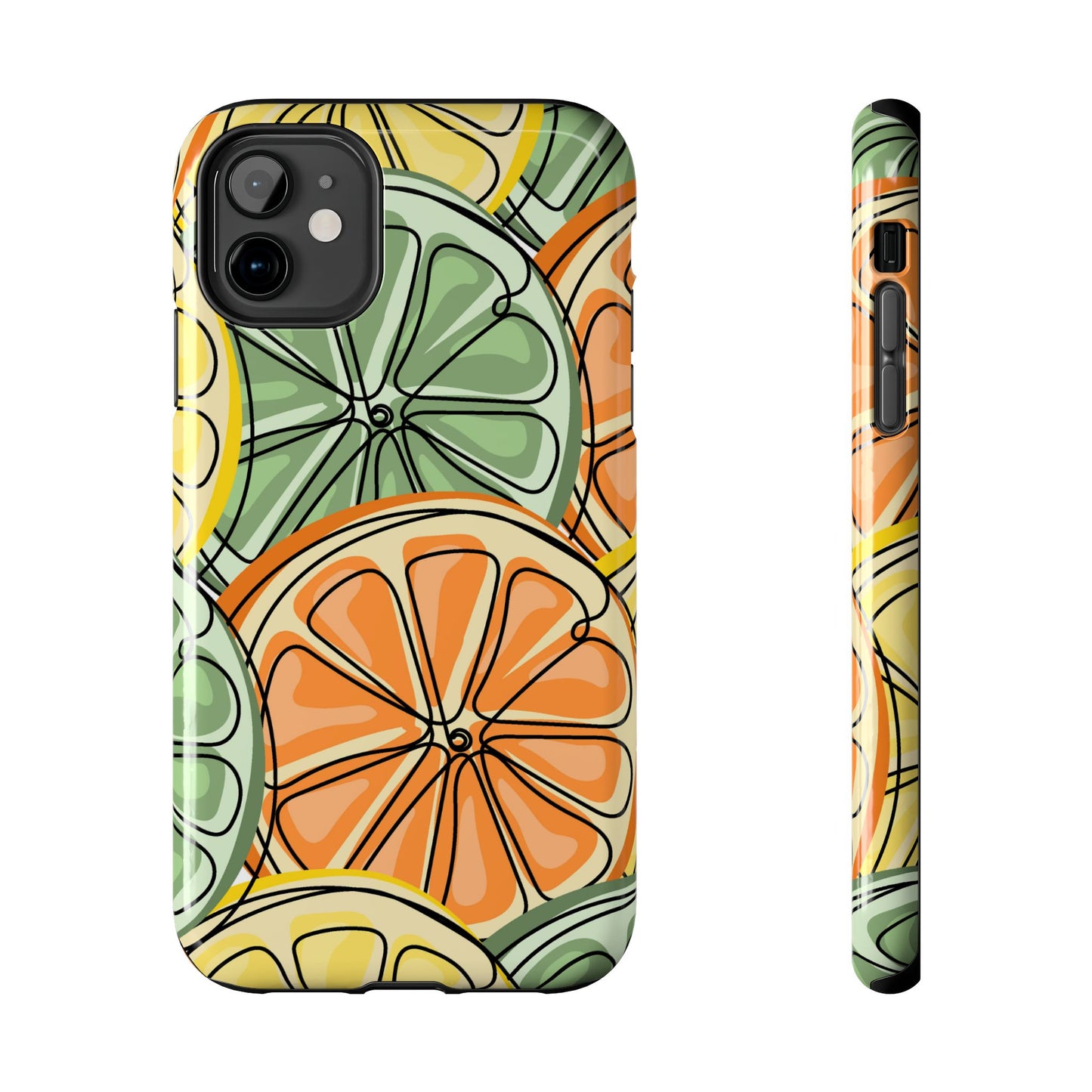 Citrus Zest Tough iPhone Case – Bold Lime, Lemon, and Orange Design, Shockproof Protection - BOGO Cases