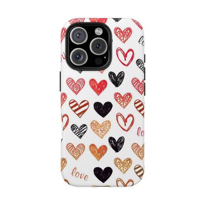 iPhone Case: Hand-Drawn Hearts & Love