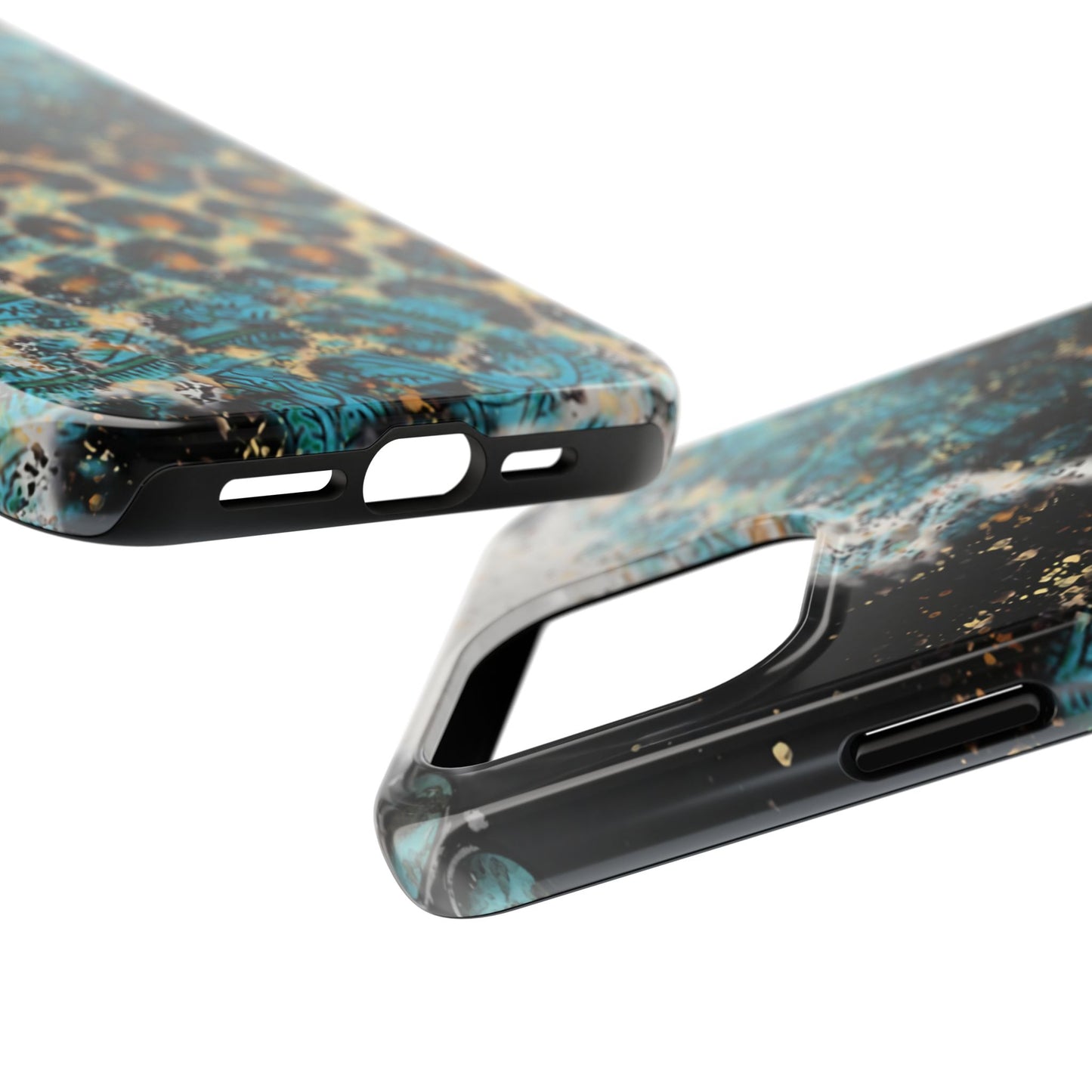 Turquoise Paisley Cowhide Leopard - iPhone Series Case