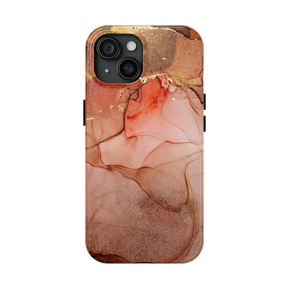 Ruby Red Marble Samsung Galaxy Case - Elegant Red Marble with Gold Accents