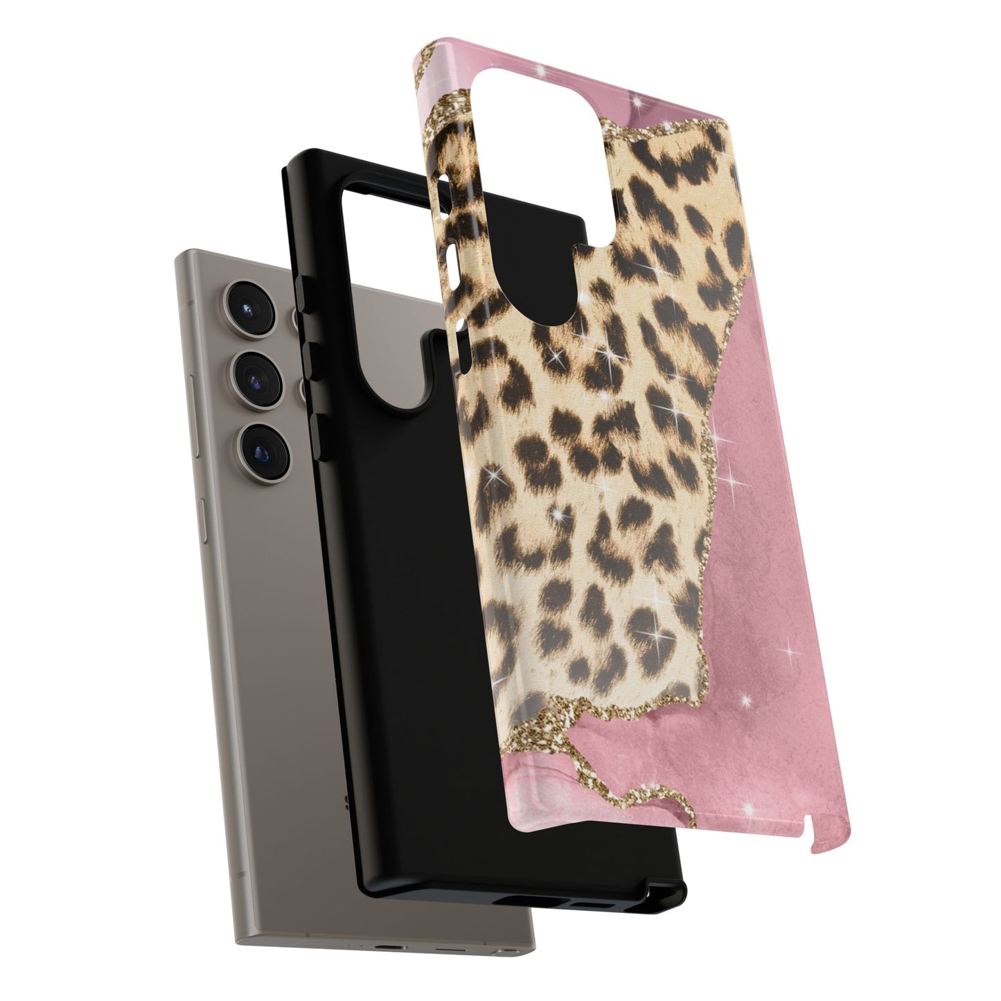 Pink Glam Leopard - Samsung Galaxy Series Case with Glitter Accents