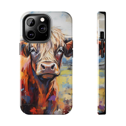 Cute Western Phone Case | Highland Cow | Robust Rocky Mountain-Inspired | Expressionism | Fresco