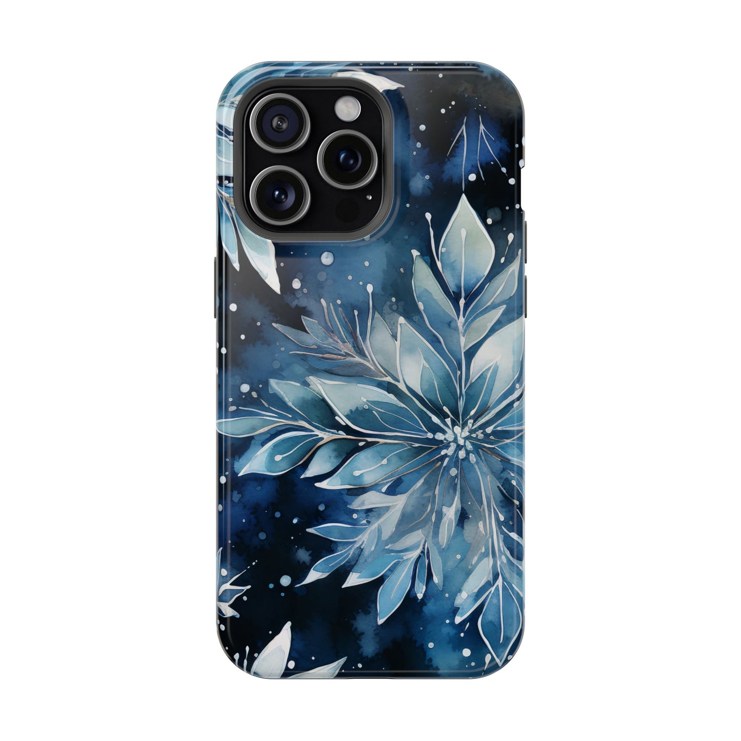 Winter’s Embrace – Blue Snowflake MagSafe iPhone Case