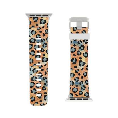 Sunset Watercolor Leopard Print Apple Watch Band