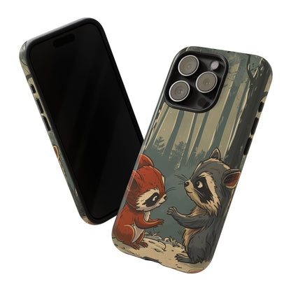 Whimsical Woodland Raccoons Phone Case