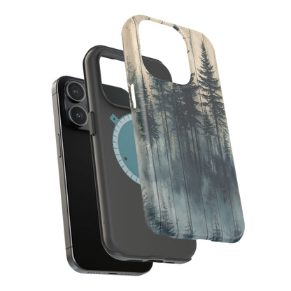 Misty Forest MagSafe iPhone Case - Rustic Nature-Inspired Protective Cover