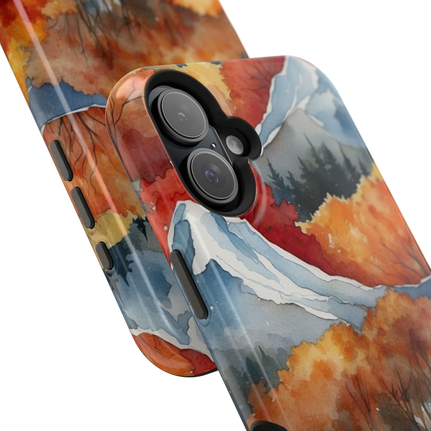 Autumn Mountain Forest Watercolor - MagSafe iPhone Case