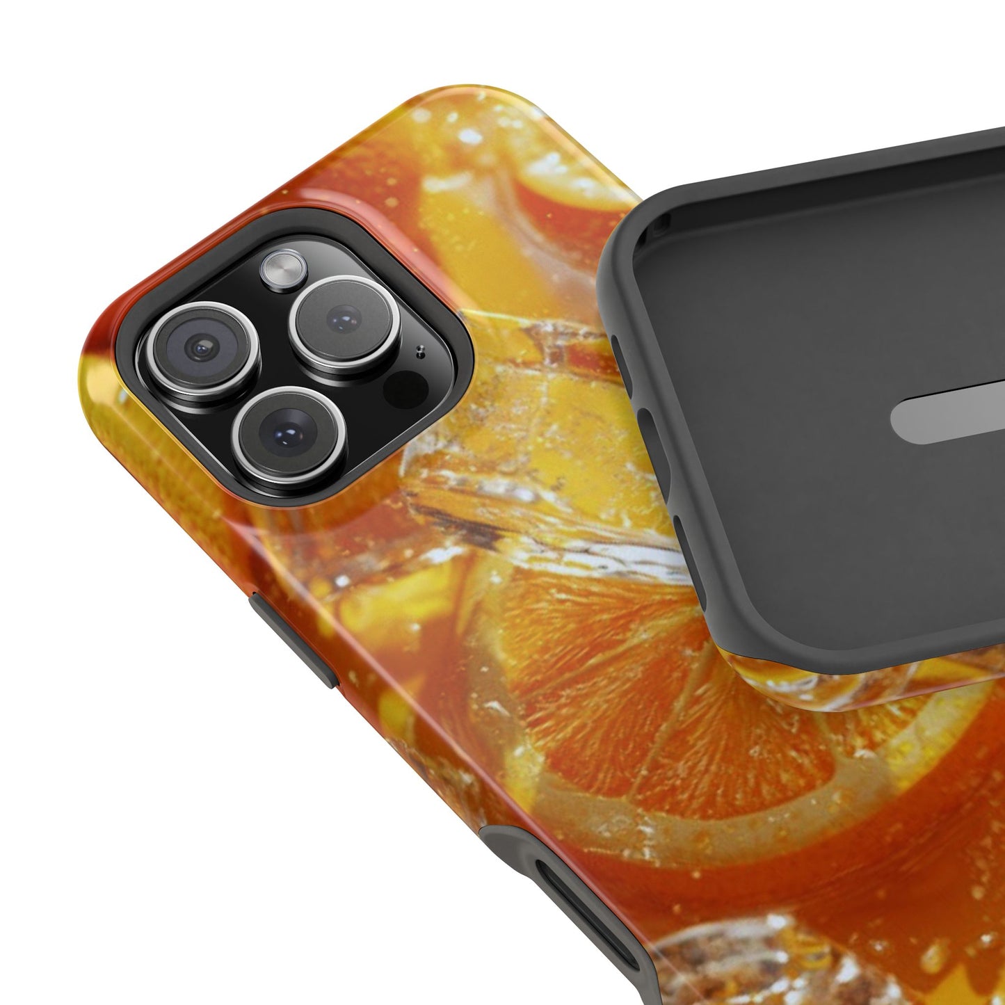 Citrus Orange Splash MagSafe iPhone Case – Dual-Layer Tough Protection, Vibrant Summer Design