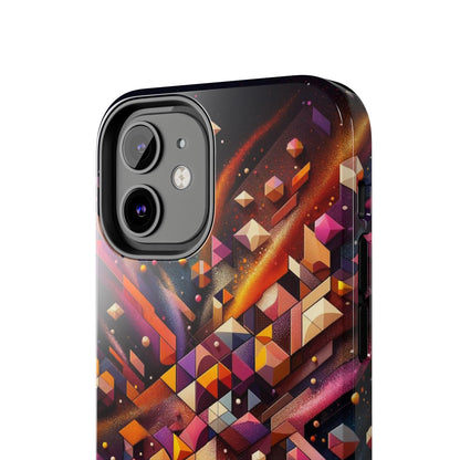 Geometric Galaxy iPhone Case - Abstract Cosmic Protective Cover - Retro Gamer