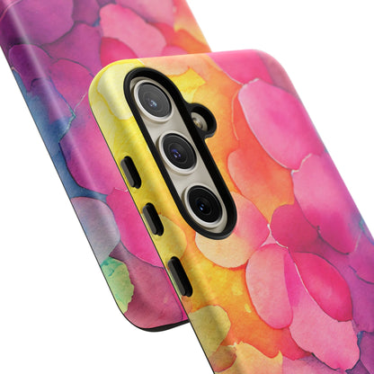 Sunset Petals Watercolor Samsung Galaxy Case – Slim Design, Glossy Finish