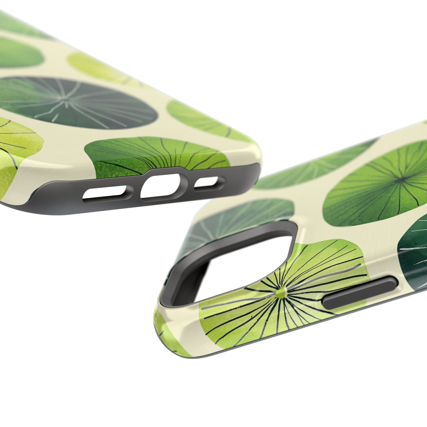 Watercolor Lily Pads MagSafe iPhone Case – Shockproof, Matte Finish, Dual-Layer Protection