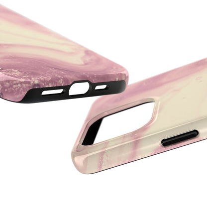 Blush Marble Glow – iPhone Case with Rose Gold & Pink Swirl Pattern