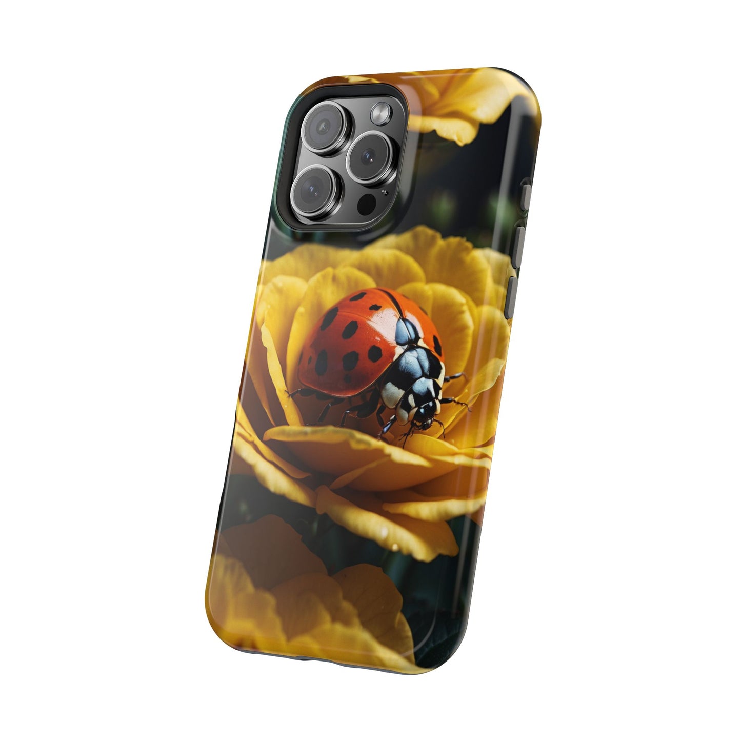 MagSafe iPhone Case: Ladybug on Yellow Petals