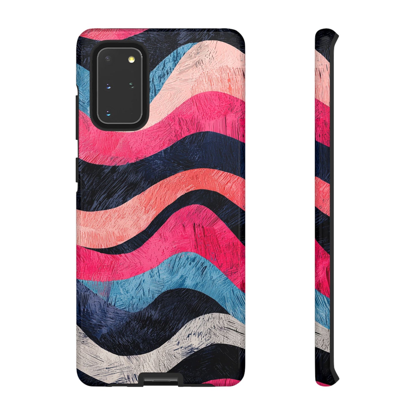 Abstract Wave Pattern Samsung Galaxy Case – Shockproof, Matte Finish, Dual-Layer Protection