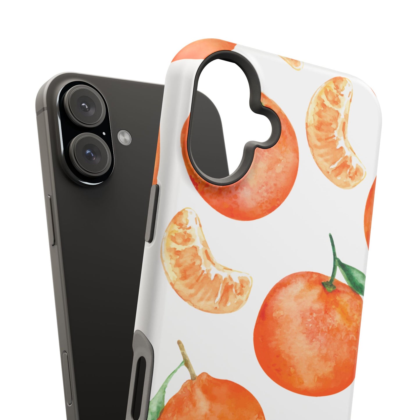 Tangerine Dreams Tough MagSafe iPhone Case – Watercolor Orange Design, Shockproof Dual Protection