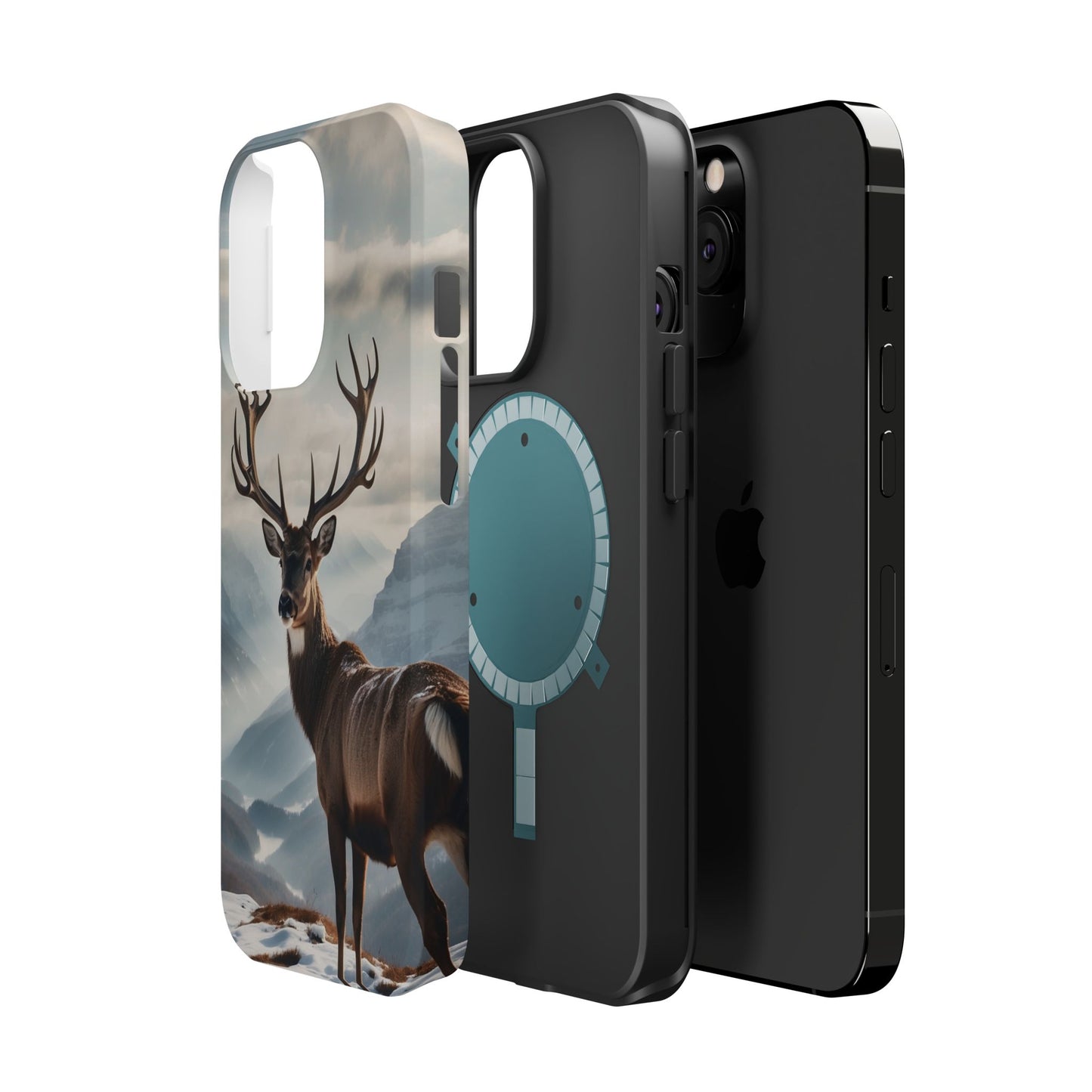 Alpine Majesty: Stag in Snow – MagSafe iPhone Case