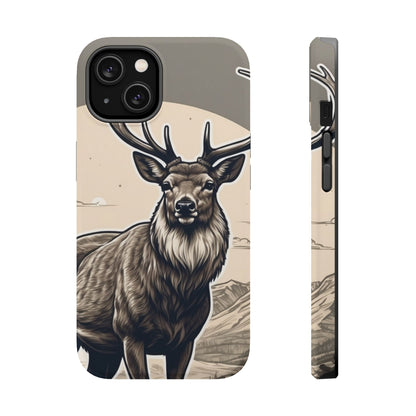 Monochrome Majesty – Regal Stag MagSafe iPhone Cases