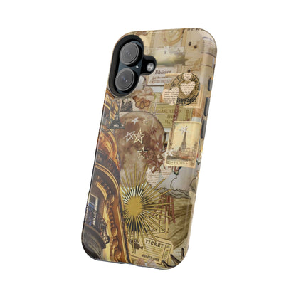 Parisian Dream Collage MagSafe iPhone Case – Dual - Layer Protection with Vintage French Aesthetic - BOGO Cases