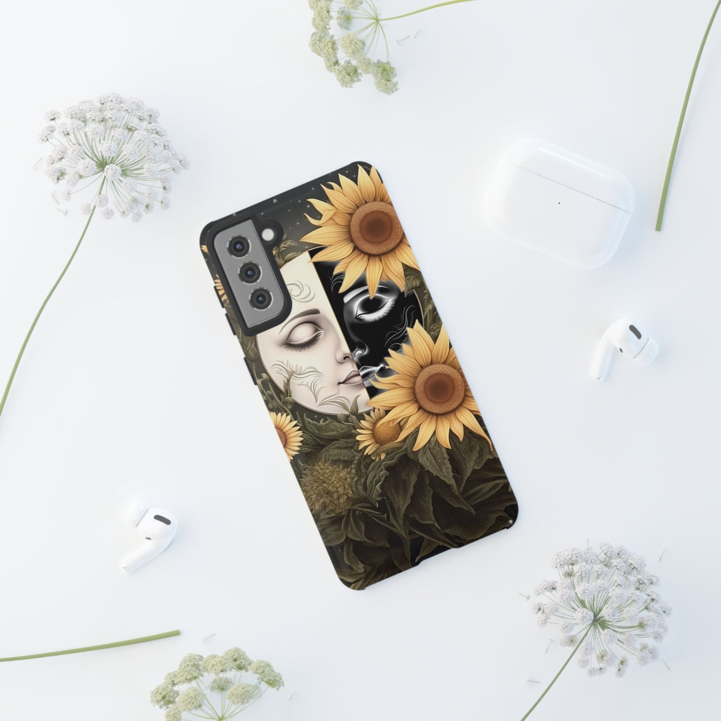 Sunflower Moon and Stars Samsung Galaxy Case – Ethereal Art Design