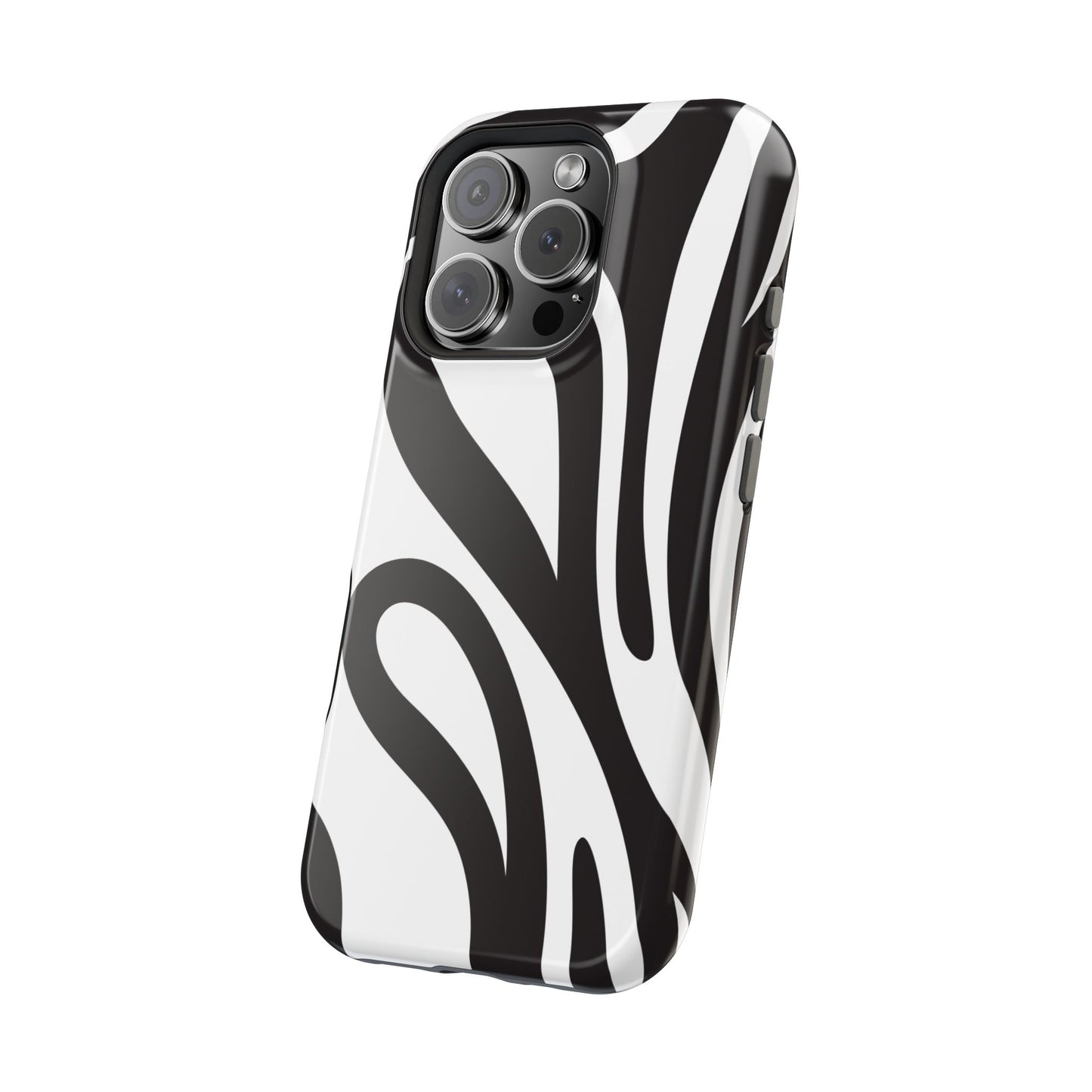 Modern Black and White Abstract Tough MagSafe iPhone Case – Bold Graphic Pattern with Dual-Layer Protection