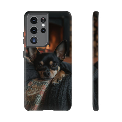 Cozy Chihuahua Fireplace Samsung Galaxy Case – Warm and Protective Design