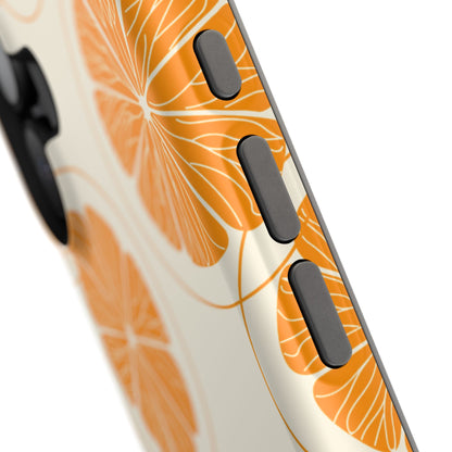 Citrus Burst Pattern Tough MagSafe iPhone Case – Bold Orange Design, Shockproof Protection