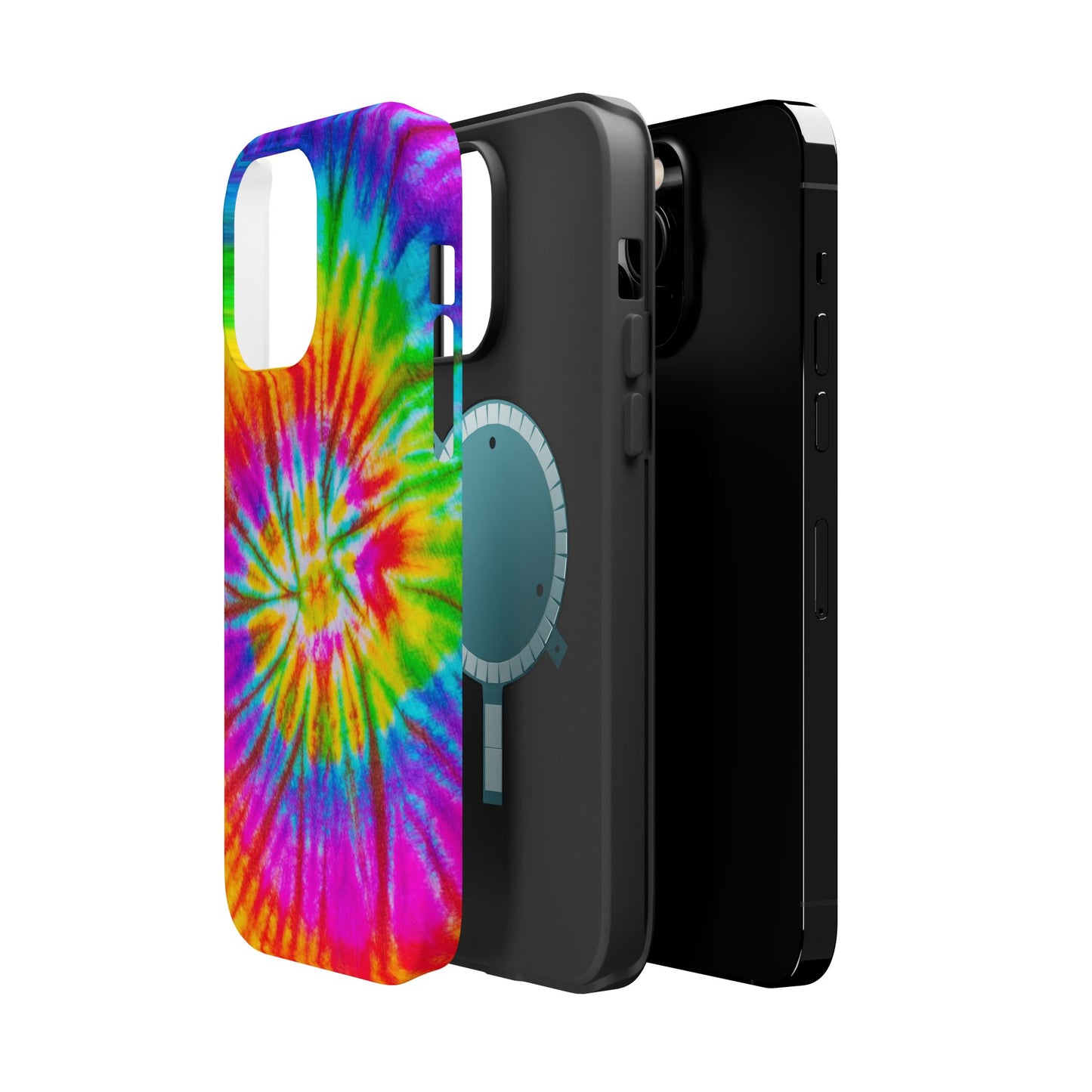 Rainbow Spiral Tie-Dye MagSafe Case – Vibrant Colors & Functionality