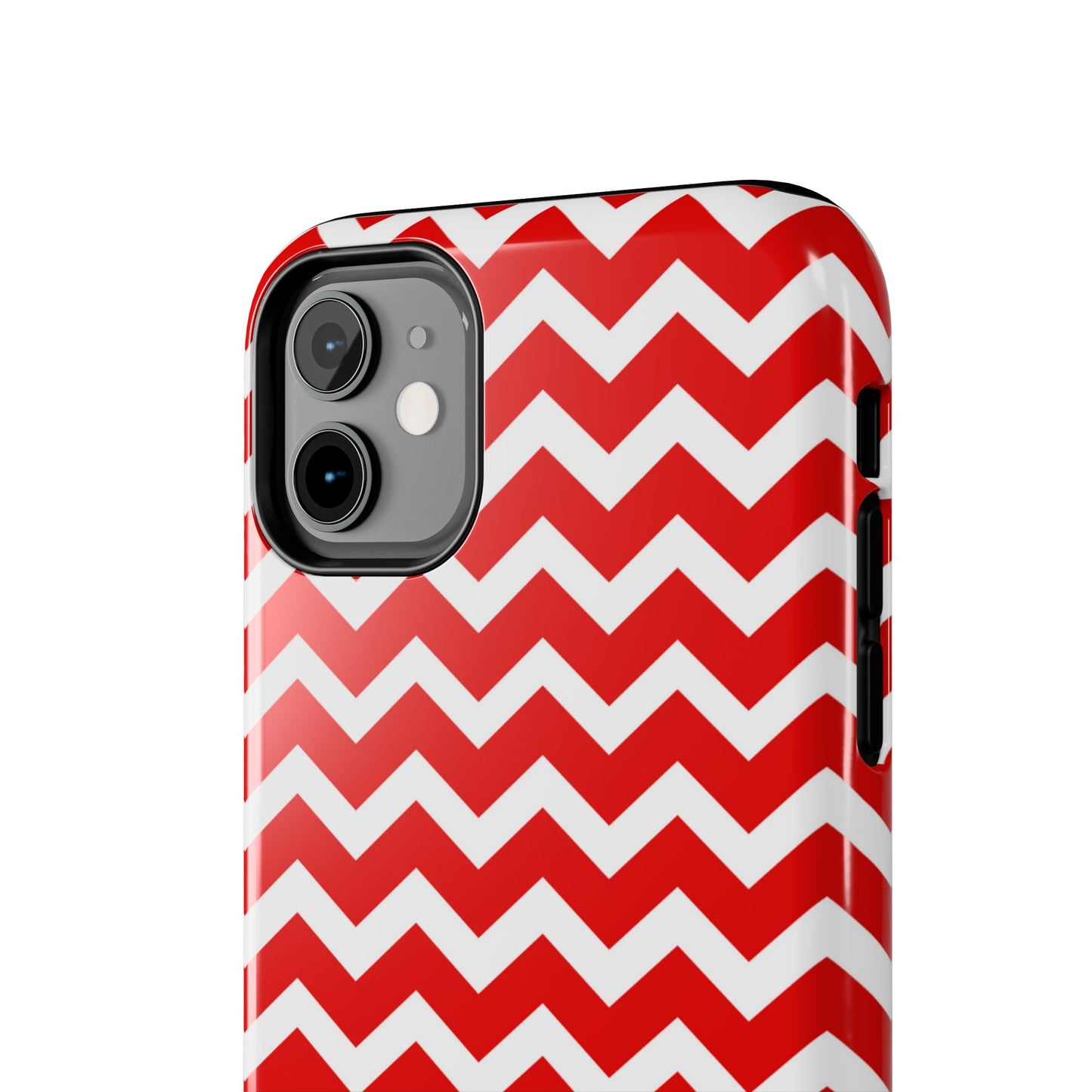 Bold Red & White Chevron – Modern Geometric iPhone Case