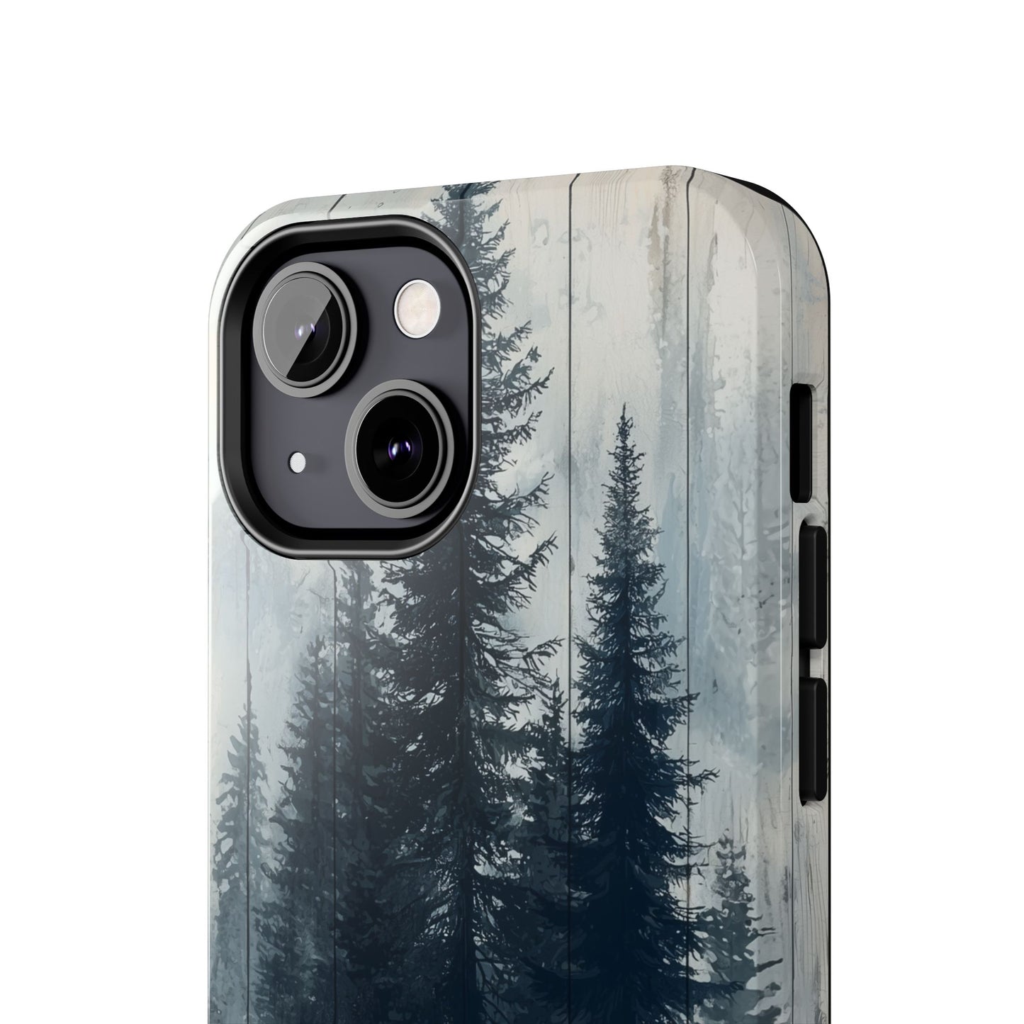 Rustic Pine Forest iPhone Case - Blue Toned Woodland Country Design