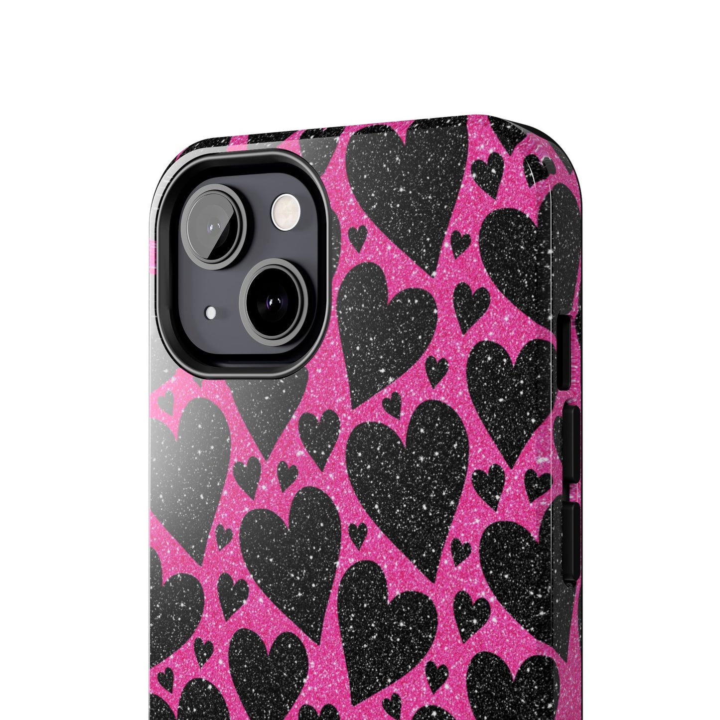 Pink Glitter Hearts iPhone Case