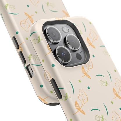 Soft Pastel Abstract Floral Tough MagSafe iPhone Case – Playful Minimalist Design with Dual-Layer Protection