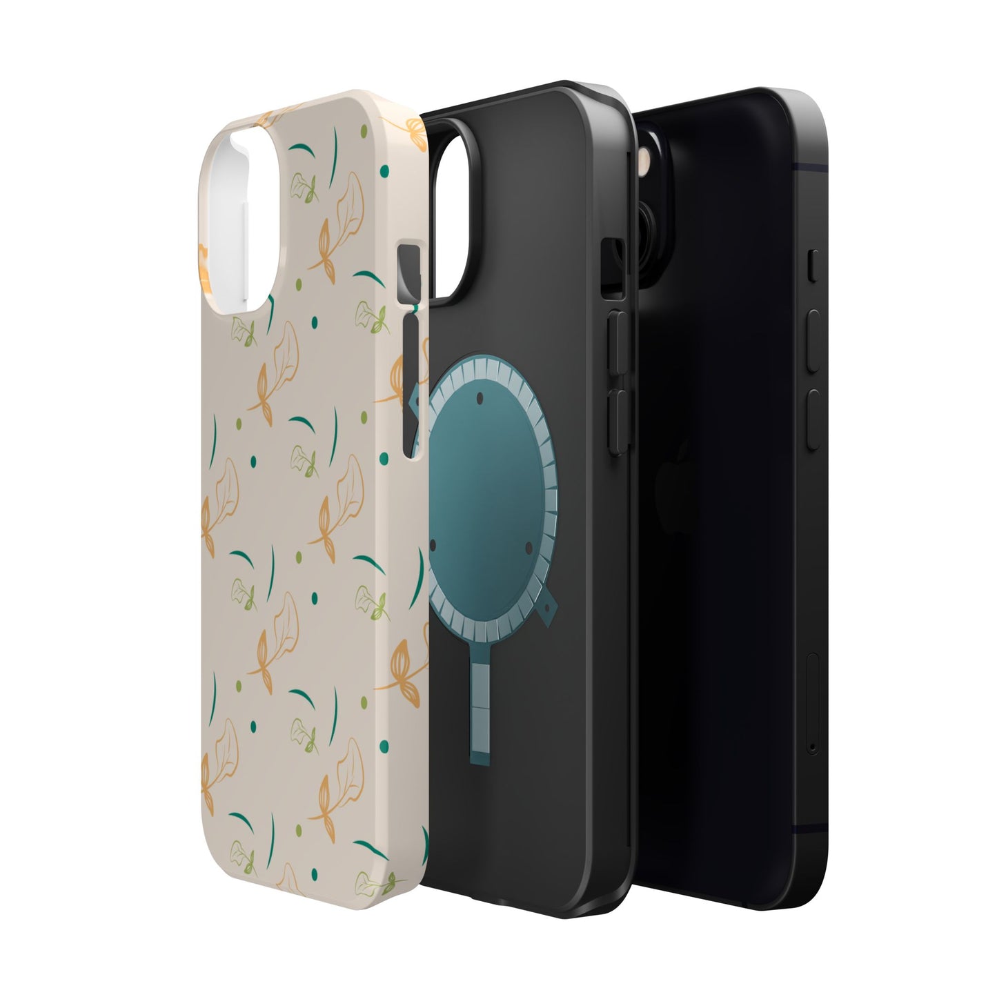 Soft Pastel Abstract Floral Tough MagSafe iPhone Case – Playful Minimalist Design with Dual-Layer Protection