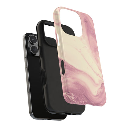 Blush Marble Glow – iPhone Case with Rose Gold & Pink Swirl Pattern