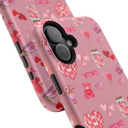 Pink Valentine Love Collage – MagSafe-Compatible iPhone Case