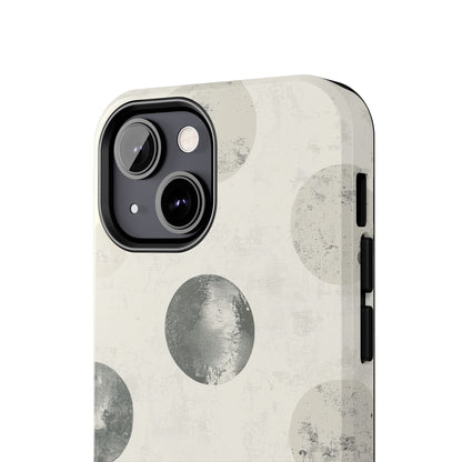 Vintage Polka Dot iPhone Case - Neutral Retro Protective Cover