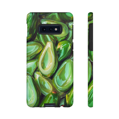 Glossy Avocado Samsung Galaxy  Case – Sleek Green 3D Fruit Design, Durable and Stylish