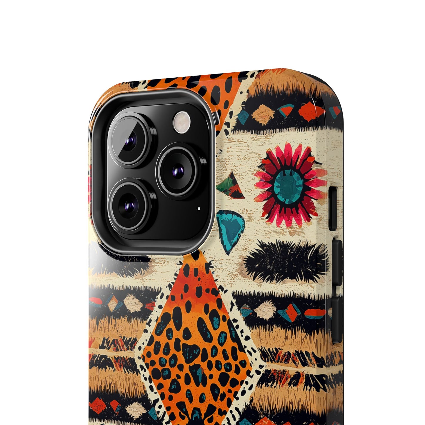 Wild Boho Leopard Print & Floral Tough iPhone Case – Eclectic Tribal Design, Dual - Layer Protection - BOGO Cases