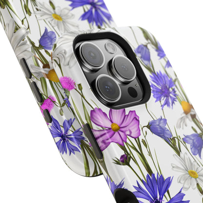 Wildflower Meadow MagSafe Case – Purple, Blue, and White Floral Design