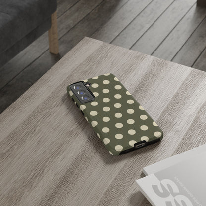 Vintage Green & Cream Polka Dots – Samsung Galaxy Case