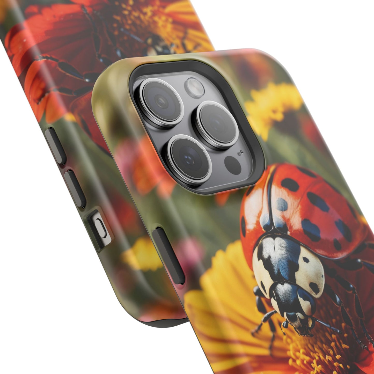 Ladybug on Orange Daisy - MagSafe iPhone Case