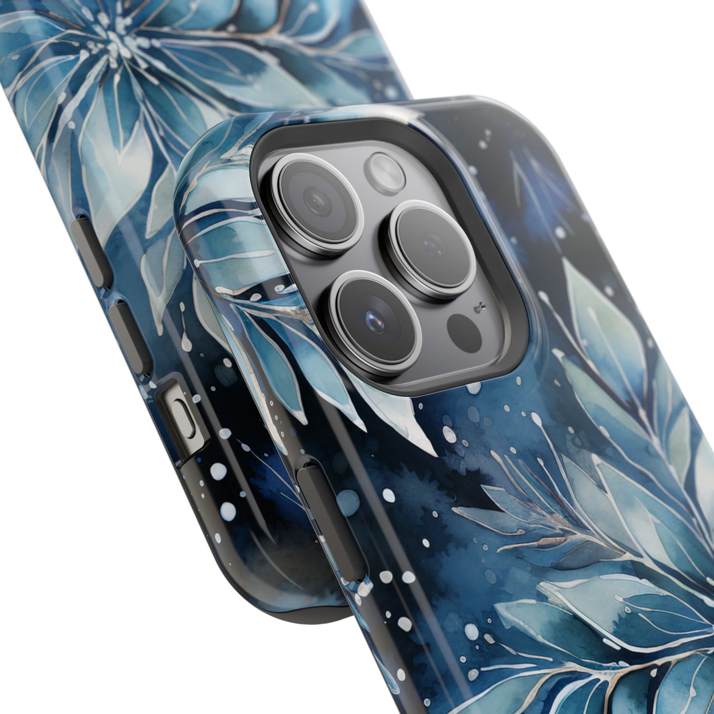 Winter’s Embrace – Blue Snowflake MagSafe iPhone Case