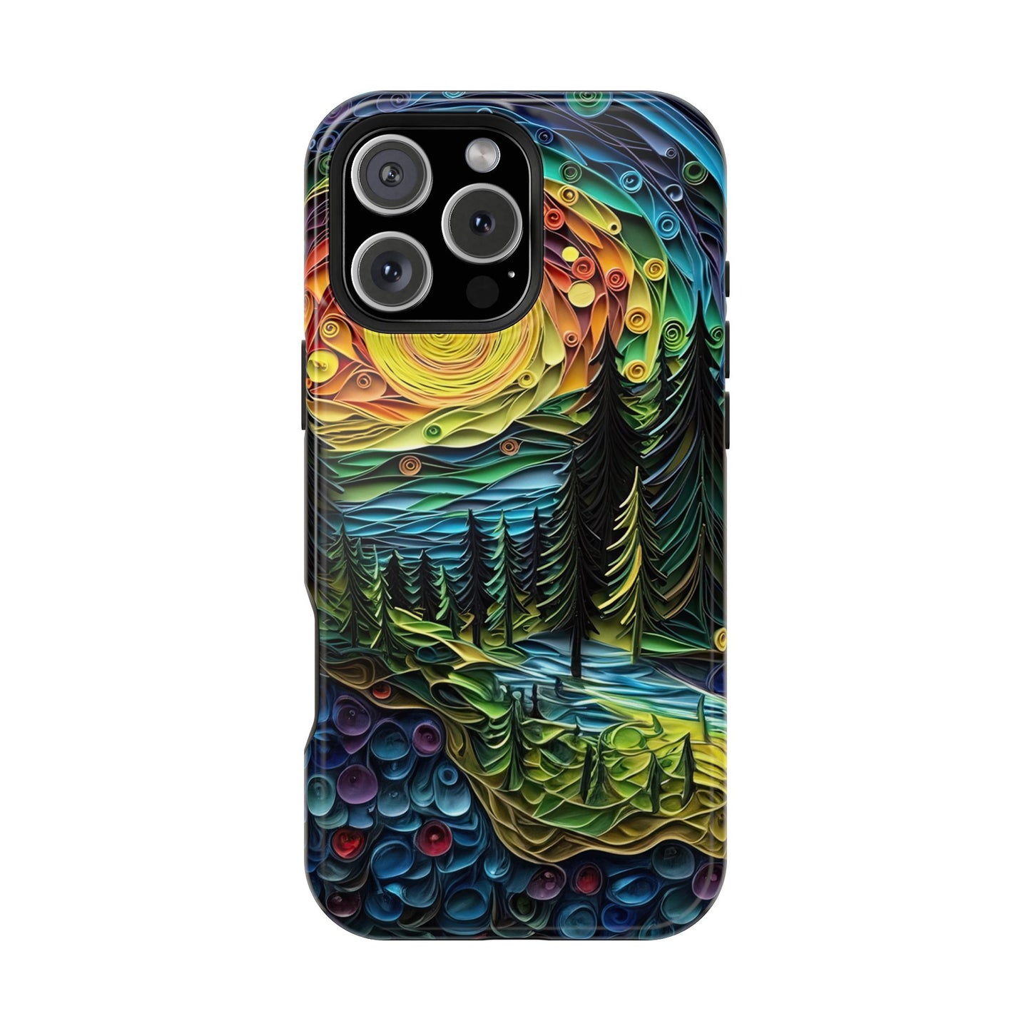 Radiant Forest Sunset MagSafe iPhone Case – Artistic Landscape Design