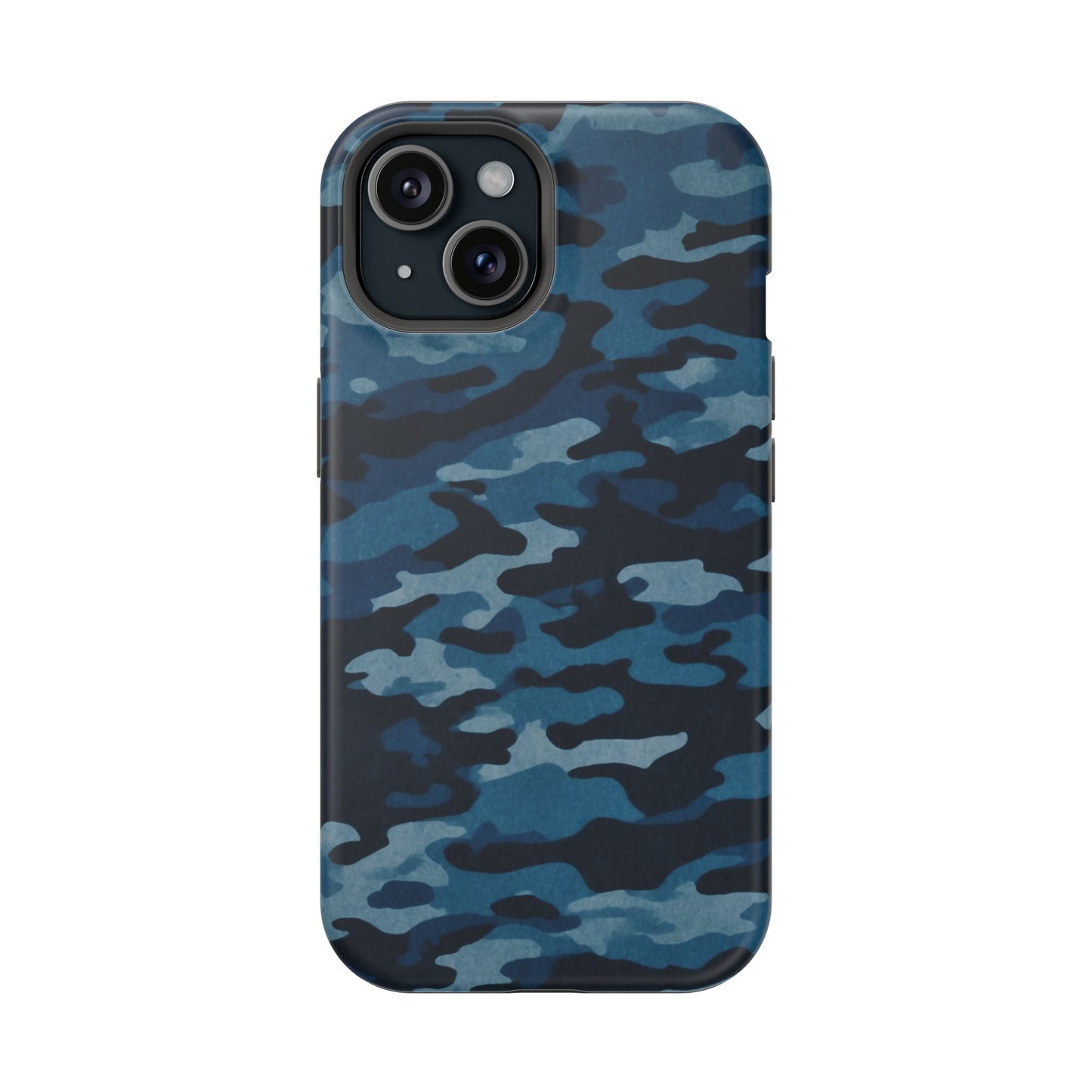 Dark Blue Camouflage – MagSafe iPhone Case with Modern Rugged Style