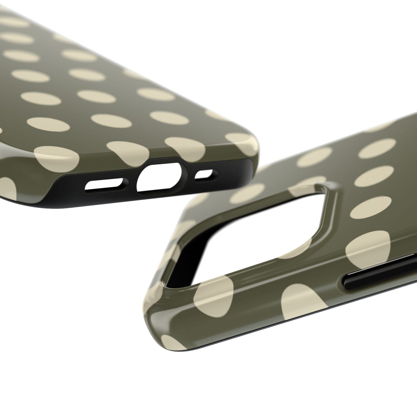 Vintage Green & Cream Polka Dots – iPhone Case