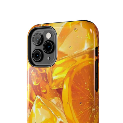 Citrus Splash iPhone Case – Bright Orange Slices & Ice, Dual-Layer Protection