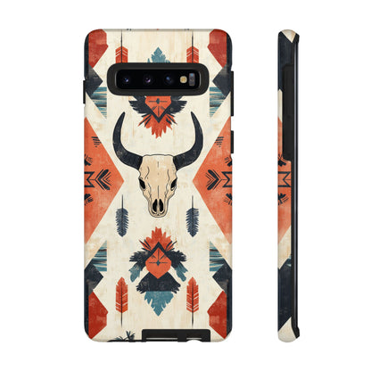 Southwestern Boho Skull Tough iPhone Case – Durable Matte Finish, Dual - Layer Protection - BOGO Cases