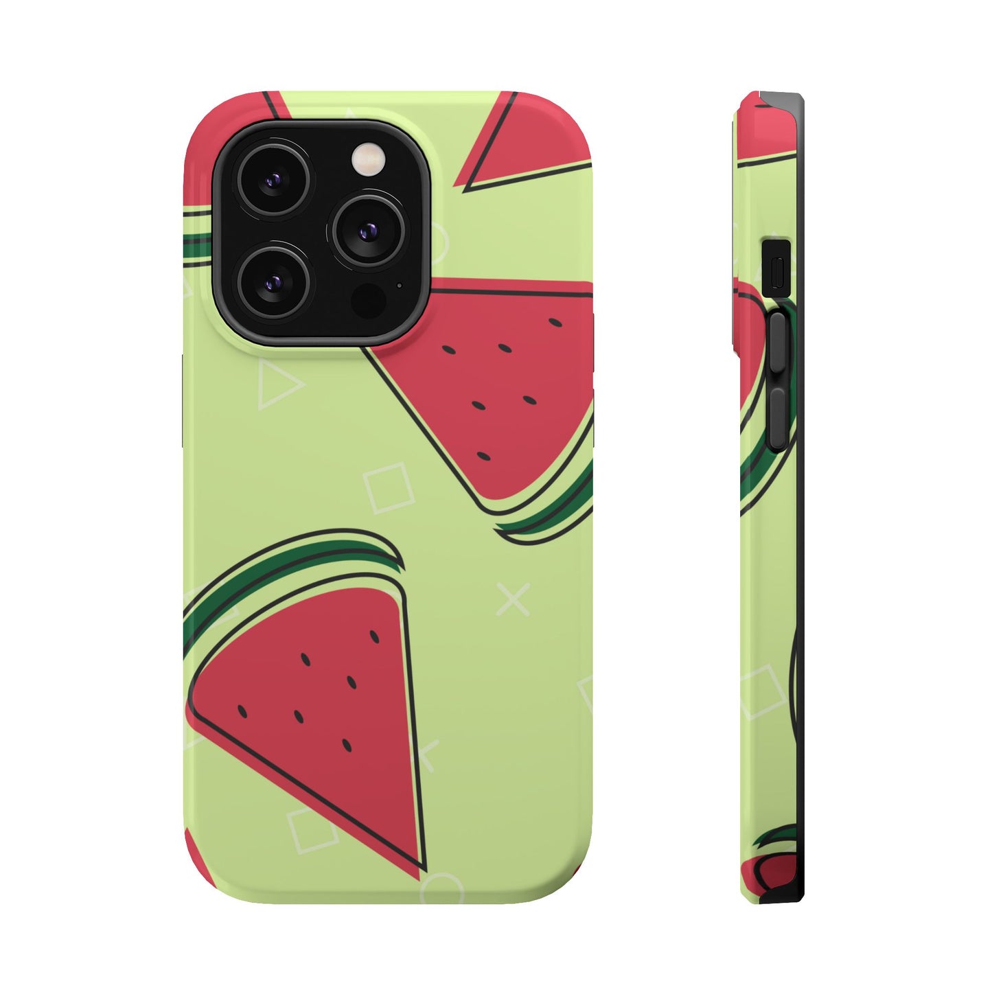 Watermelon Slice MagSafe iPhone Case – Fresh & Fun Design with Retro Geometric Pattern