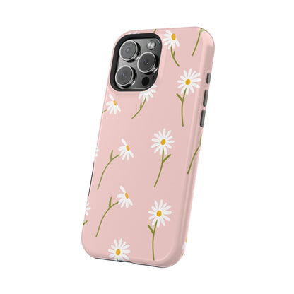 Daisy Delight Tough MagSafe iPhone Case – Cute Floral Design with Dual-Layer Protection