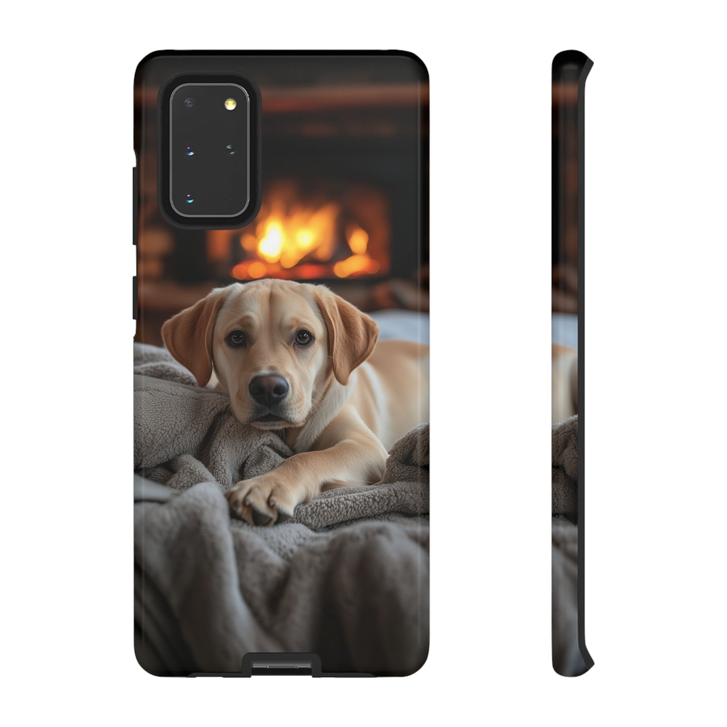 Cozy Golden Retriever by the Fireplace - Samsung Galaxy Case